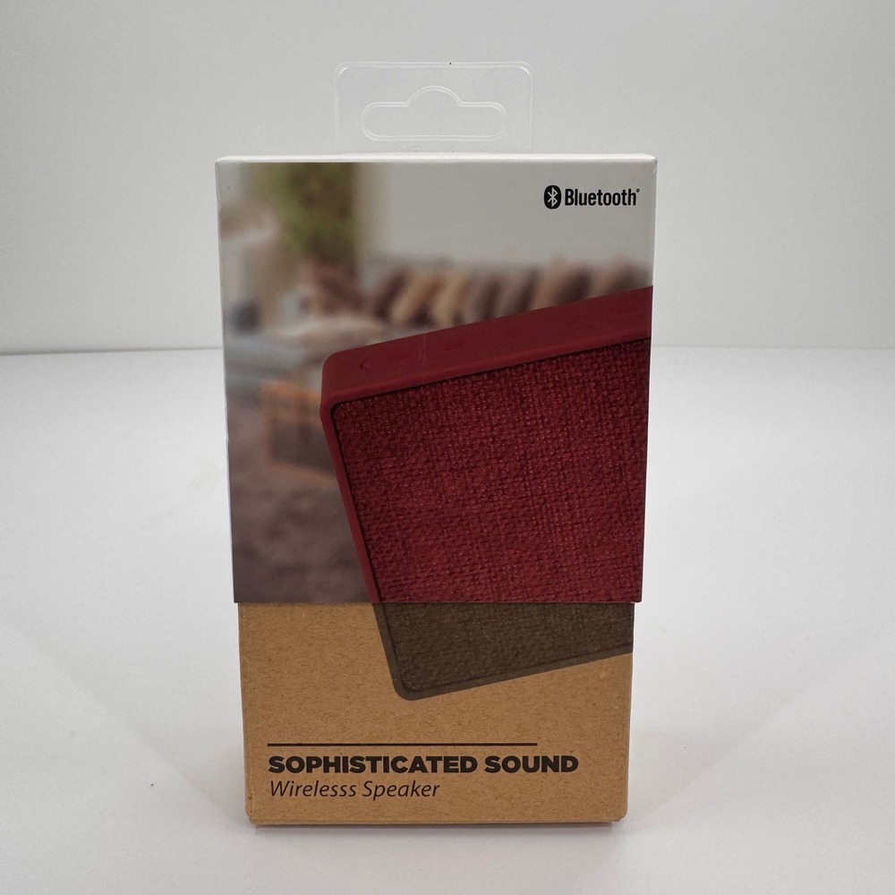 Solaray NEW Sophisticated Sound Portable Wireless Bluetooth Speaker Red Square